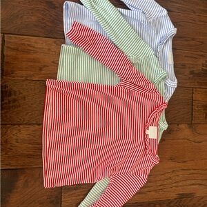 Little English Red and White Striped Shirt Set
